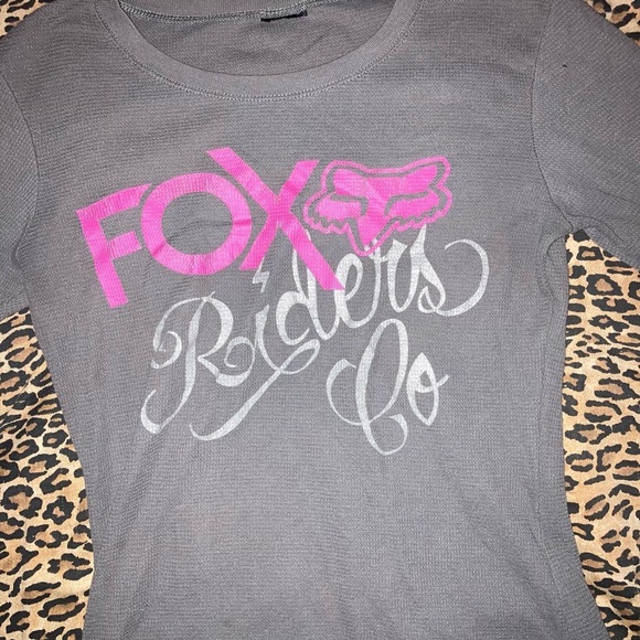 Fox Racing grey and pink long sleeve top size m/ lg - Picture 2 of 2